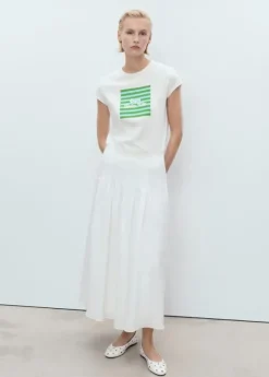 Printed cotton-blend t-shirt