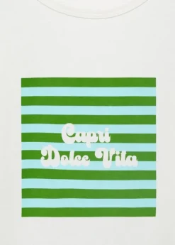 Printed cotton-blend t-shirt