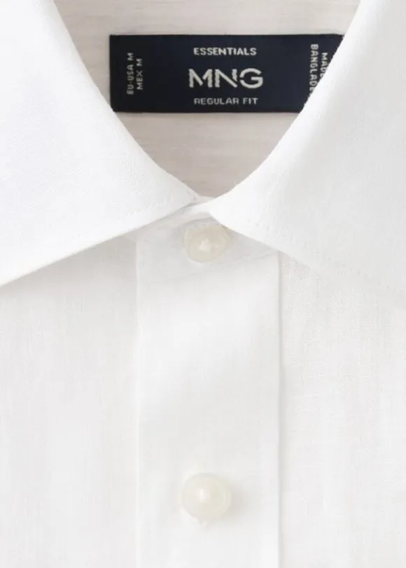 Regular-fit 100% linen shirt