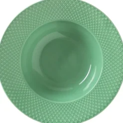 Rhombe Dyb tallerken Ø24,5 cm grøn porcelæn
