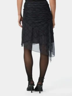 Saffron Check Mesh Skirt
