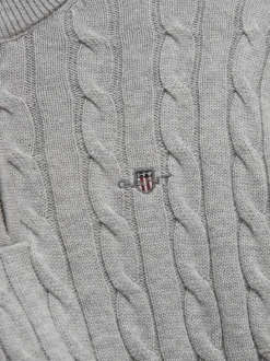 Shield Cotton Cable Half Zip Sweater
