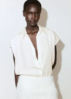 Short-sleeved lyocell shirt