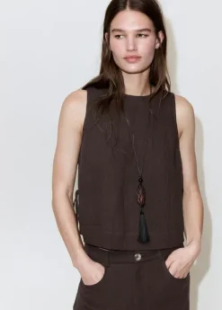 Side-tie batiste top