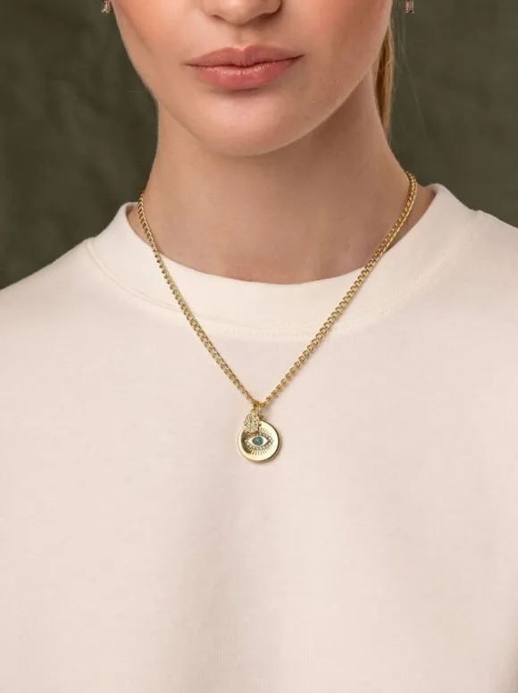 Skyfall Evil Eye and Hamsa Hand Necklace