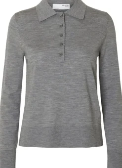 SLFTHEA LS KNIT MERINO COLLAR NECK