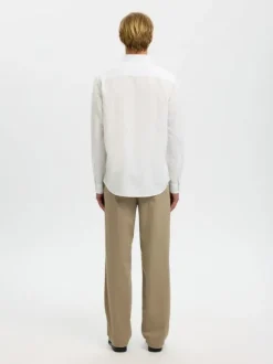 SLHREGCLAY LINENBLEND LS SHIRT CLA
