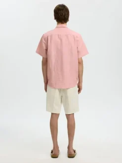 SLHREGCLAY LINENBLEND SS SHIRT CLA