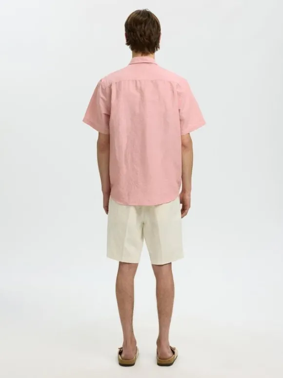 SLHREGCLAY LINENBLEND SS SHIRT CLA