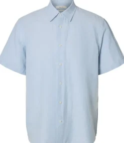 SLHREGCLAY LINENBLEND SS SHIRT CLA