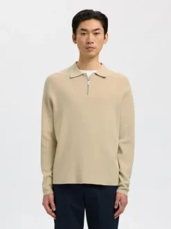SLHTELLER FN RELAXED HALF ZIP POLO