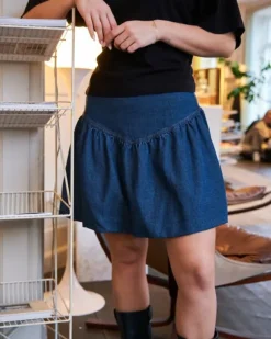 Solar Denim Balloon Skirt