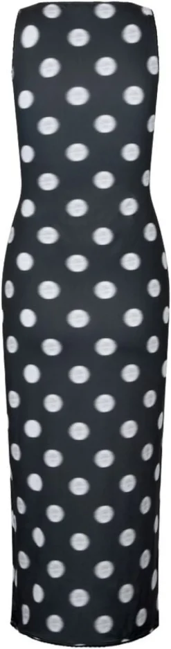 2244 Stocking Jersey, Elastic Deep Neckline Tank Dress