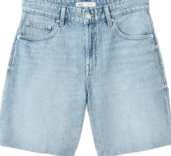 Straight low-rise denim Bermuda sho