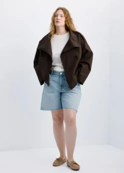 Straight low-rise denim Bermuda sho