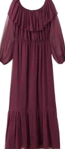 Strapless dress with ruffles