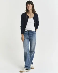 STRETCH COTTON CABLE CARDIGAN