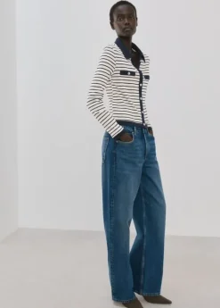 Striped cardigan with jewel buttons