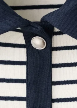 Striped cardigan with jewel buttons