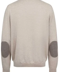 Sweater Knitted Crew Neck With Patch Merino Wool