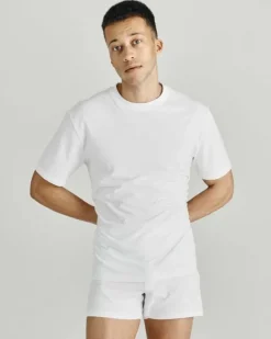 T-shirt O Neck Rib Pure Cotton