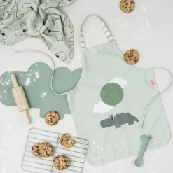 Vandtæt børneforklæde Happy clouds Grøn