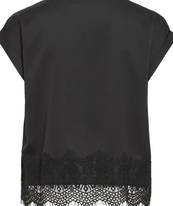 VIELLETTE S/S FULL SATIN LACE TOP -