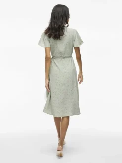 VILOVIE S/S WRAP MIDI DRESS - NOOS