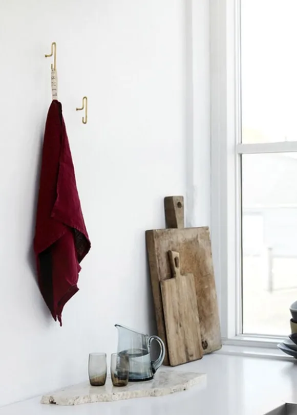 Wall Hook, Matt Gold, Small x2