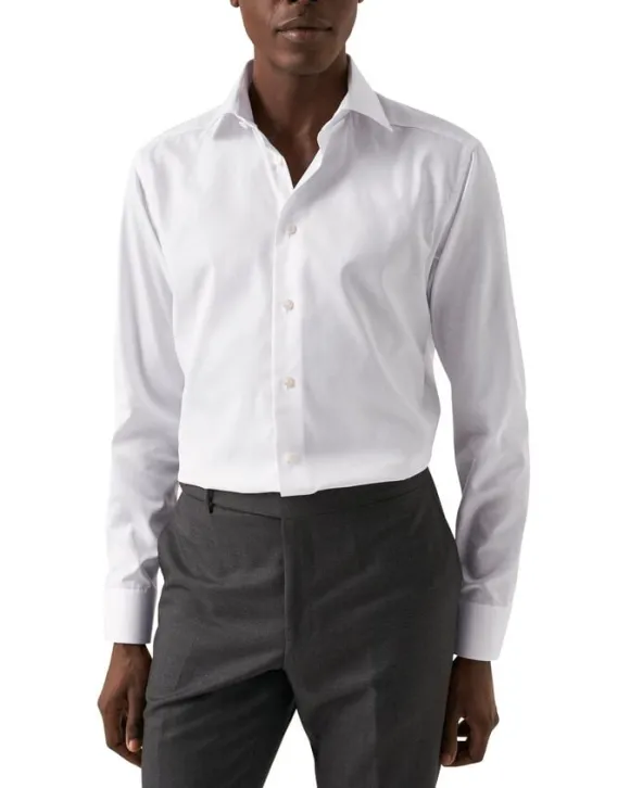 White Signature Twill Shirt - Contemporary Fit