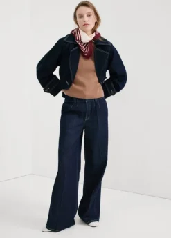 Wide leg mid-rise jeans