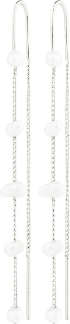 ZENAIA pearl chain earrings silver-plated