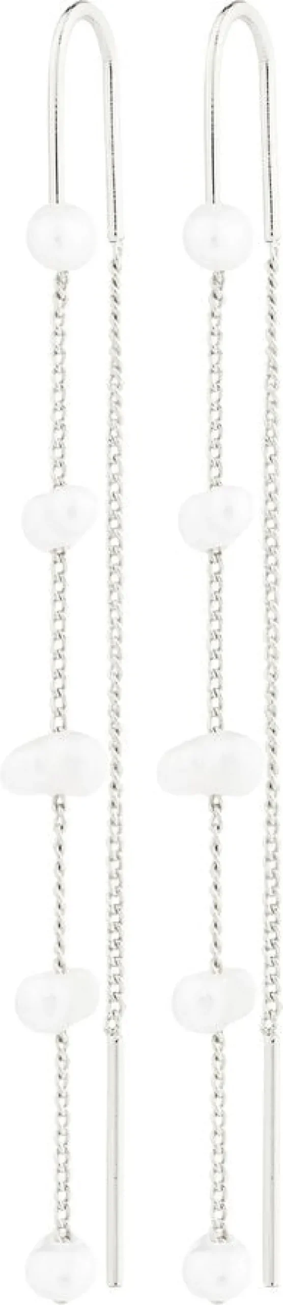 ZENAIA pearl chain earrings silver-plated